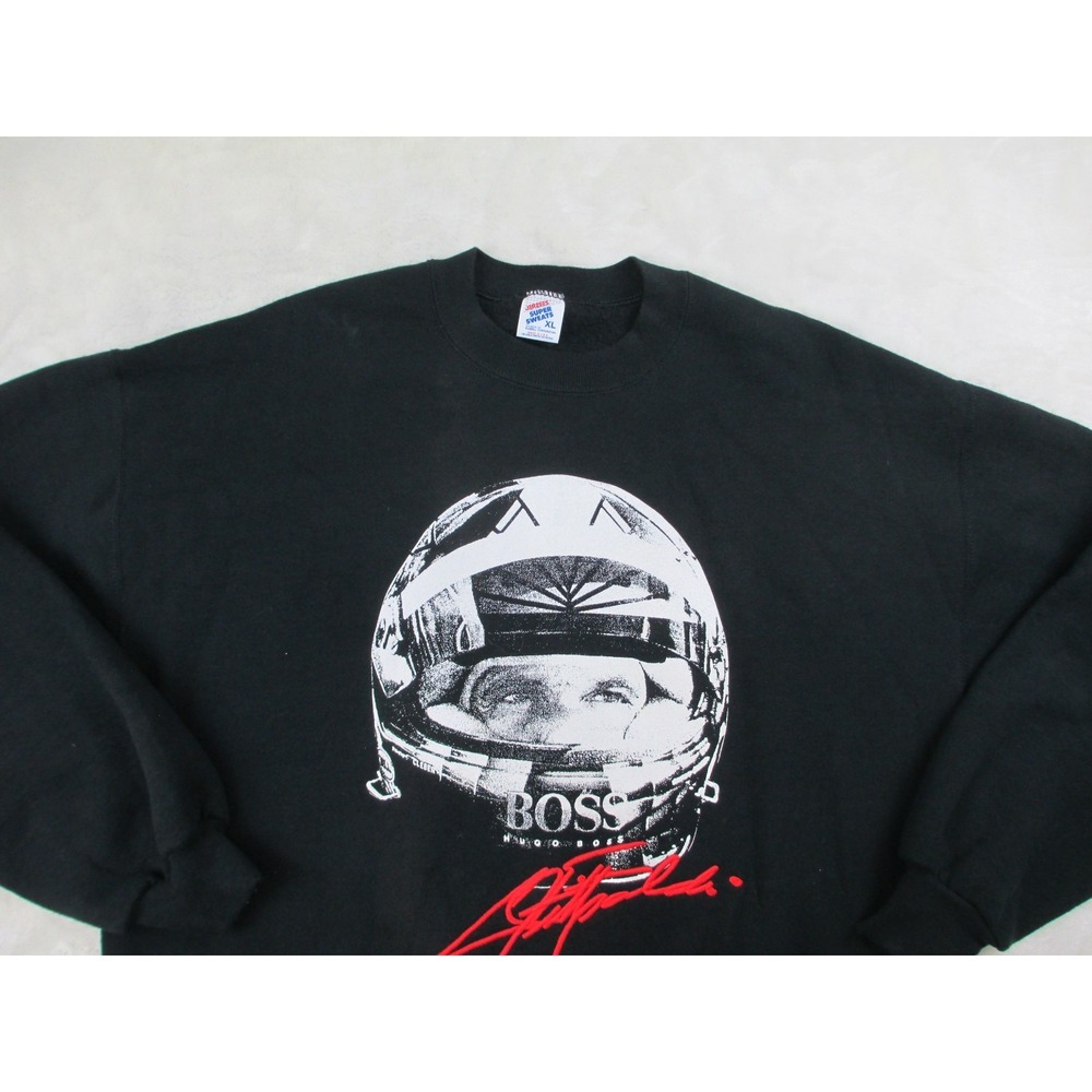 Vintage Emerson Fittipaldi Sweater Mens Extra Large Black Hugo Boss Signature* View 3